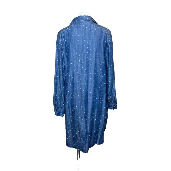 Philosophy chambray polka dot shirt dress size L - Picture 8 of 13